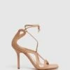 Reiss Biscuit Kate Leather Strappy High Heel Sandals