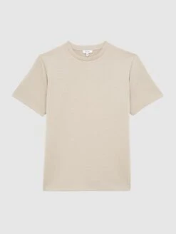 Reiss Oatmeal Bradley Regular Fit Crew Neck T-shirt -Style Trend Shop D50921s2