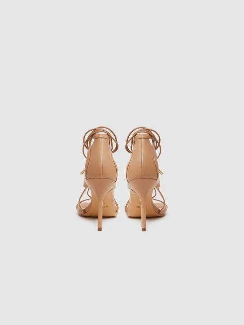 Reiss Biscuit Kate Leather Strappy High Heel Sandals 6 Reiss Biscuit Kate Leather Strappy High Heel Sandals - Image 4
