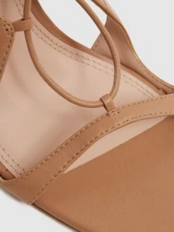 Reiss Biscuit Kate Leather Strappy High Heel Sandals 11 Reiss Biscuit Kate Leather Strappy High Heel Sandals -Style Trend Shop D50995s5