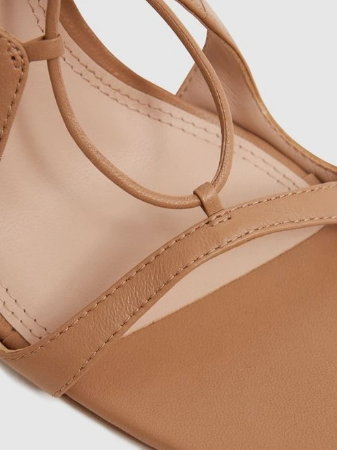 Reiss Biscuit Kate Leather Strappy High Heel Sandals 7 Reiss Biscuit Kate Leather Strappy High Heel Sandals - Image 5