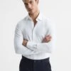 Reiss White Voyager Regular Fit Travel Shirt -Style Trend Shop D51 012s