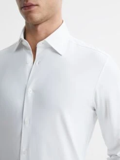 Reiss White Voyager Regular Fit Travel Shirt -Style Trend Shop D51 012s4