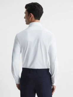 Reiss White Voyager Regular Fit Travel Shirt -Style Trend Shop D51 012s5