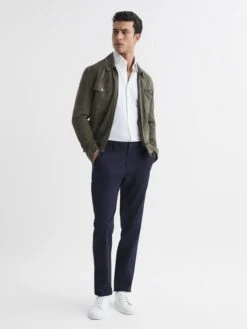 Reiss White Voyager Regular Fit Travel Shirt -Style Trend Shop D51 012s6