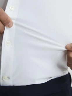 Reiss White Voyager Regular Fit Travel Shirt -Style Trend Shop D51 012s7