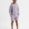 Reiss Lilac Alexander Senior Oversized Garment Dye Jersey Hoodie