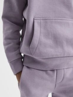 Reiss Lilac Alexander Senior Oversized Garment Dye Jersey Hoodie -Style Trend Shop D51 031s4