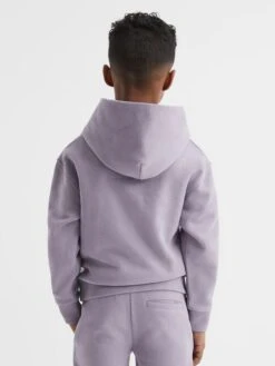 Reiss Lilac Alexander Senior Oversized Garment Dye Jersey Hoodie -Style Trend Shop D51 031s5