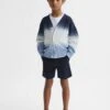 Reiss Blue Cosmo Senior Ombre Cable Knit Cardigan -Style Trend Shop D51 043s