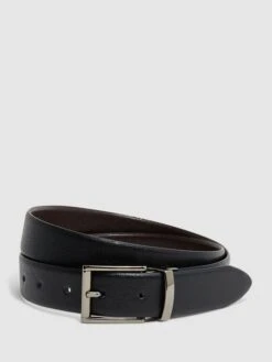 Reiss Black/Dark Brown Ricky Reversible Leather Belt