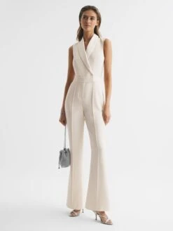 Reiss Ivory Dani Tuxedo Jumpsuit -Style Trend Shop D51 065s6