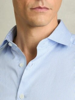 Reiss Blue Stripe Remote Bengal Striped Cotton Slim Fit Shirt -Style Trend Shop D51013s3