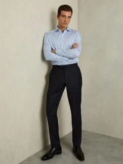 Reiss Blue Stripe Remote Bengal Striped Cotton Slim Fit Shirt -Style Trend Shop D51013s4