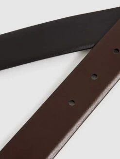 Reiss Black/Dark Brown Ricky Reversible Leather Belt -Style Trend Shop D51053s3