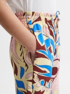 Reiss Lilac Liv Senior Floral Printed Straight Leg Trousers -Style Trend Shop D54 748s4