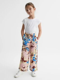 Reiss Lilac Liv Junior Floral Printed Straight Leg Trousers -Style Trend Shop D54 749s3