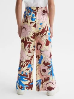 Reiss Lilac Liv Junior Floral Printed Straight Leg Trousers -Style Trend Shop D54 749s5