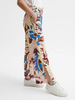 Reiss Lilac Liv Junior Floral Printed Straight Leg Trousers -Style Trend Shop D54 749s6
