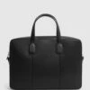 Reiss Black Dominik Leather Briefcase -Style Trend Shop D55 830s