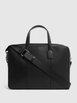Reiss Black Dominik Leather Briefcase -Style Trend Shop D55 830s3