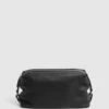 Reiss Black Cole Leather Washbag