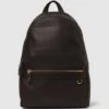 Reiss Dark Brown Drew Leather Zipped Backpack -Style Trend Shop D55828s