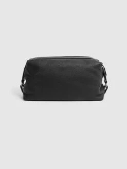 Reiss Black Cole Leather Washbag -Style Trend Shop D55831s3