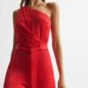 Reiss Red Eliza Petite Off-The-Shoulder Jumpsuit -Style Trend Shop D56 077s
