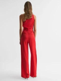 Reiss Red Eliza Off-The-Shoulder Jumpsuit -Style Trend Shop D56 078s5