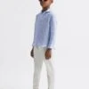 Reiss Soft Blue Ruban Senior Linen Regular Fit Shirt -Style Trend Shop D56 882s