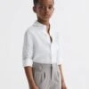 Reiss White Ruban Senior Linen Regular Fit Shirt