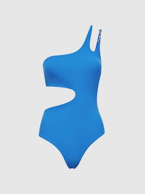 Reiss Blue Adeline One Shoulder Cut-Out Swimsuit 4 Reiss Blue Adeline One Shoulder Cut-Out Swimsuit - Image 2