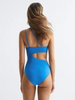 Reiss Blue Adeline One Shoulder Cut-Out Swimsuit 13 Reiss Blue Adeline One Shoulder Cut-Out Swimsuit -Style Trend Shop D57 925s5