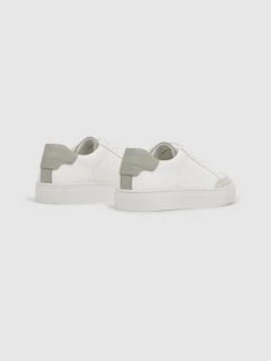 Reiss Sage/White Ashley Low Top Leather Trainers -Style Trend Shop D57 930s5