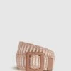 Reiss Neutral Daisy Raffia Buckled Belt -Style Trend Shop D57 976s
