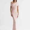 Reiss Nude Loretta Off-The-Shoulder Maxi Dress -Style Trend Shop D57 996s