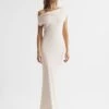 Reiss Ivory Loretta Off-The-Shoulder Maxi Dress -Style Trend Shop D57 997s