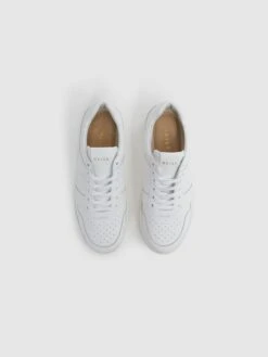 Reiss White Aira Mid Top Leather Trainers -Style Trend Shop D58 011s3