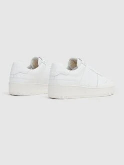 Reiss White Aira Mid Top Leather Trainers -Style Trend Shop D58 011s4