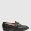 Reiss Black Evan Chain Detail Loafers