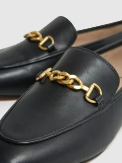 Reiss Black Evan Chain Detail Loafers -Style Trend Shop D58009s6