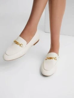 Reiss Off White Evan Chain Detail Loafers -Style Trend Shop D58010s3