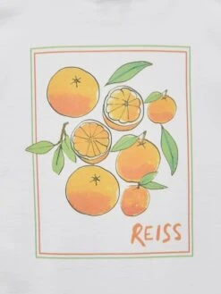 Reiss White Seville Junior Motif Cotton T-Shirt 15 Reiss White Seville Junior Motif Cotton T-Shirt -Style Trend Shop D60 434s7