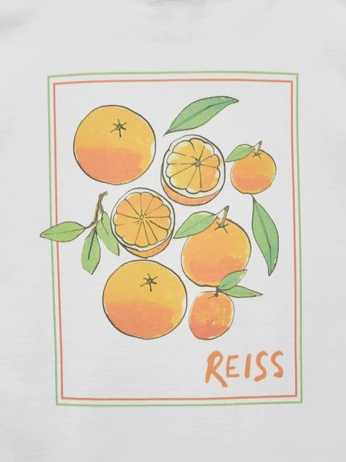 Reiss White Seville Junior Motif Cotton T-Shirt 9 Reiss White Seville Junior Motif Cotton T-Shirt - Image 7