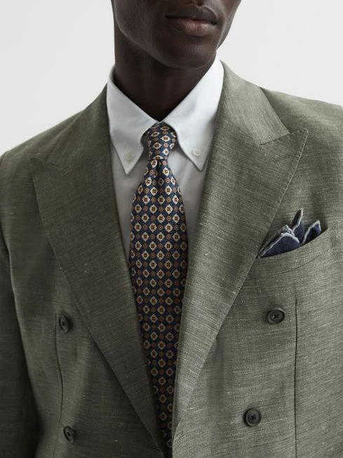 Reiss Sage Riva Slim Fit Double Breasted Wool-Linen Blazer 9 Reiss Sage Riva Slim Fit Double Breasted Wool-Linen Blazer - Image 7
