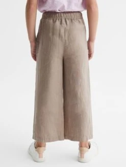 Reiss Mink Cleo Junior Linen Drawstring Trousers -Style Trend Shop D62 084s5