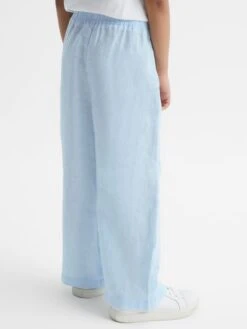 Reiss Ice Blue Cleo Junior Linen Drawstring Trousers -Style Trend Shop D62 085s5