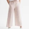 Reiss Soft Pink Cleo Junior Linen Drawstring Trousers -Style Trend Shop D62 093s