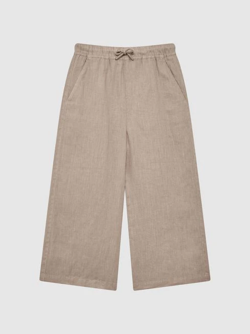 Reiss Mink Cleo Senior Linen Drawstring Trousers 4 Reiss Mink Cleo Senior Linen Drawstring Trousers - Image 2